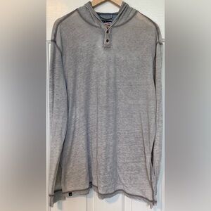 Johnny-O Hangin’ Out Hooded Henley Pullover Hoodie XL Gray 🏄‍♂️